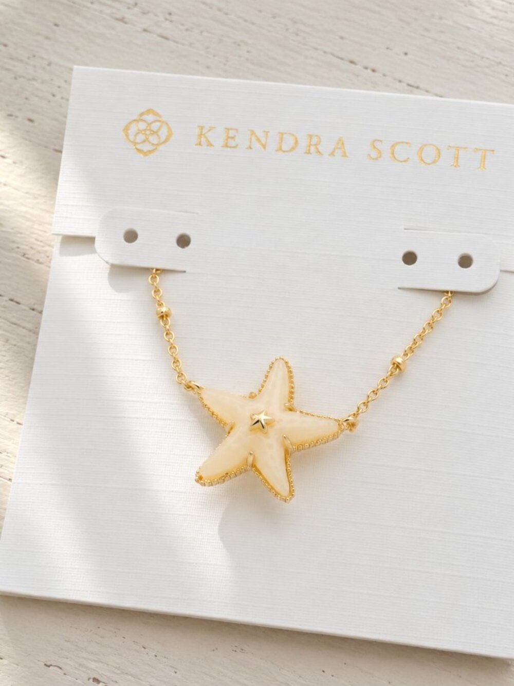 Kendra Scott Parker Necklace Gold Natural Mother-of-Pearl Starfish Pendant